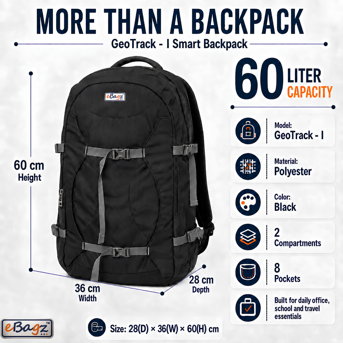 GeoTrack-I 60 Liter GPS Rucksack