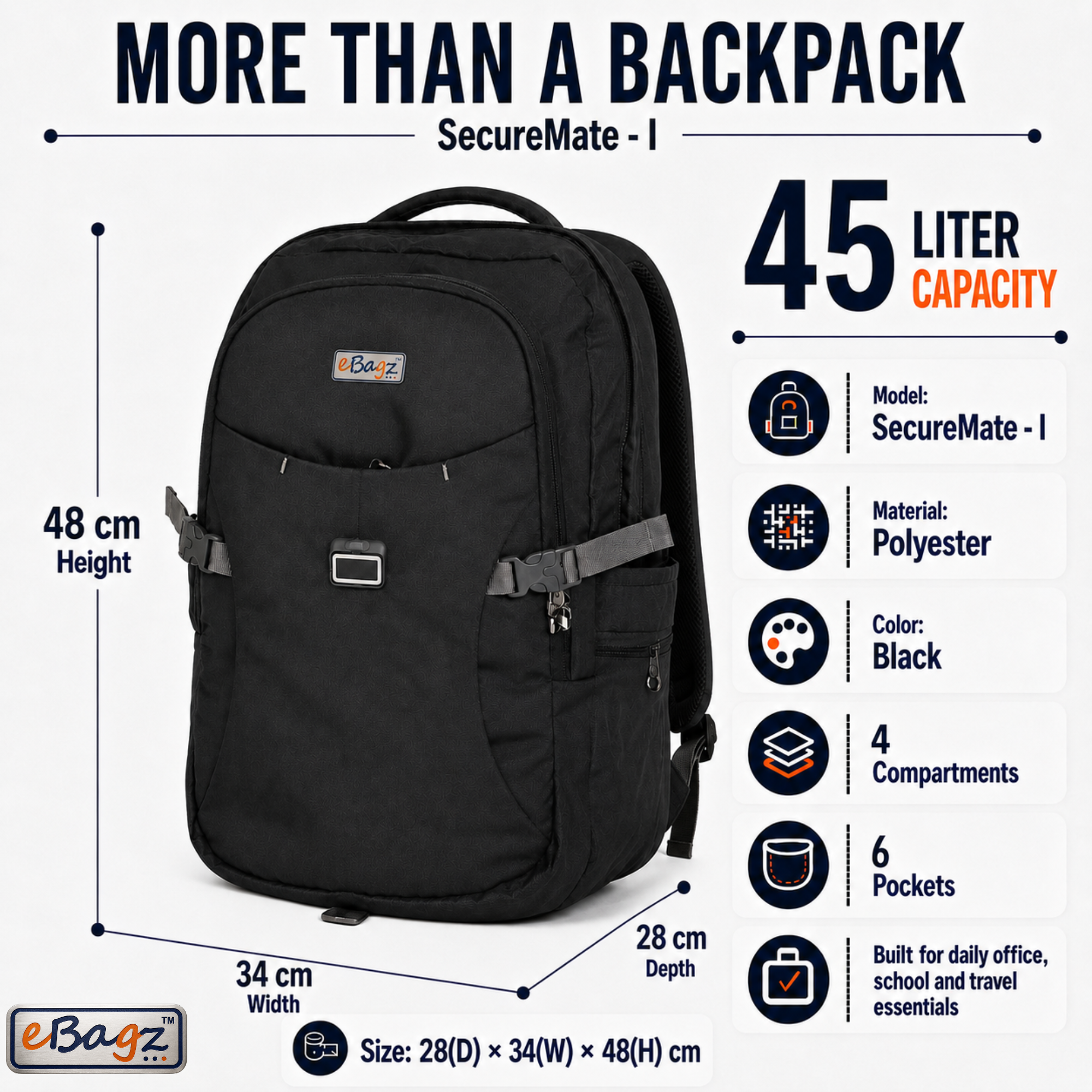 SecureMate-I 45 Liter GPS Backpack