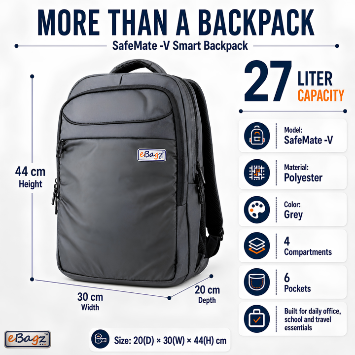 SafeMate-V 27 Liter Blue GPS+Voice Monitor Backpack