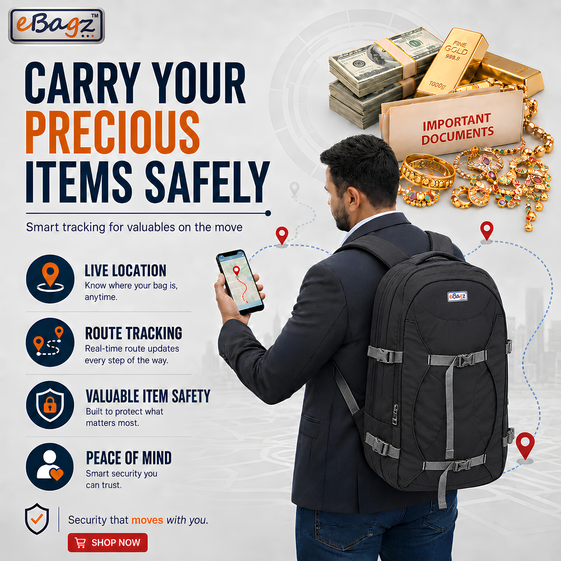 GeoTrack-V 60 Liter GPS + Voice Monitor Rucksack