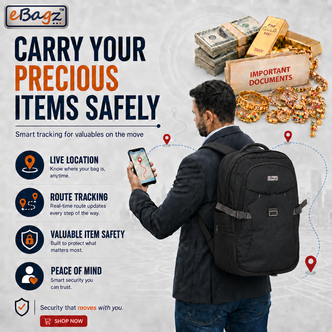 SecureMate-I 45 Liter GPS Backpack