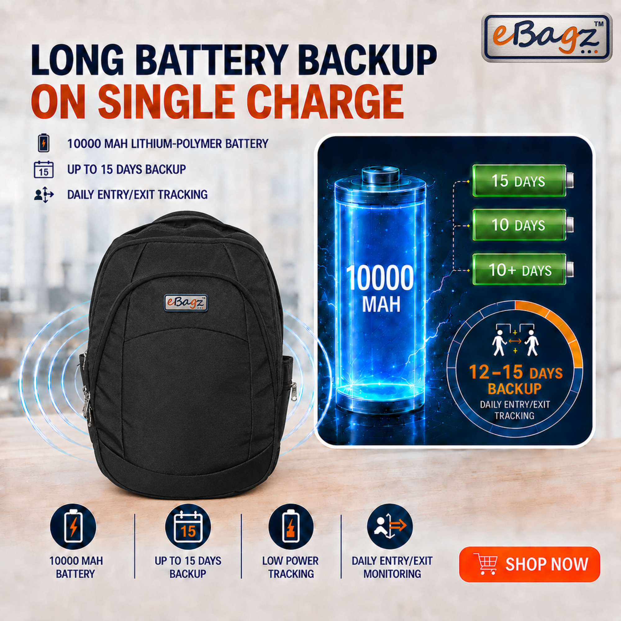 TrackMate-V 45 Liter GPS + Voice Monitor Backpack