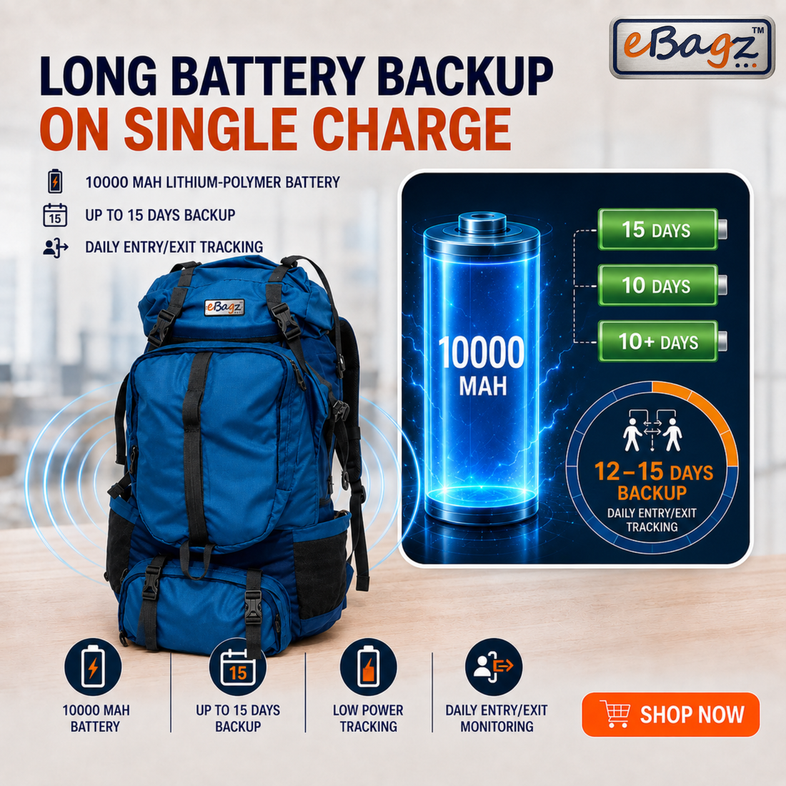 GeoSmart-V 55 Liter GPS + Voice Monitor Rucksack
