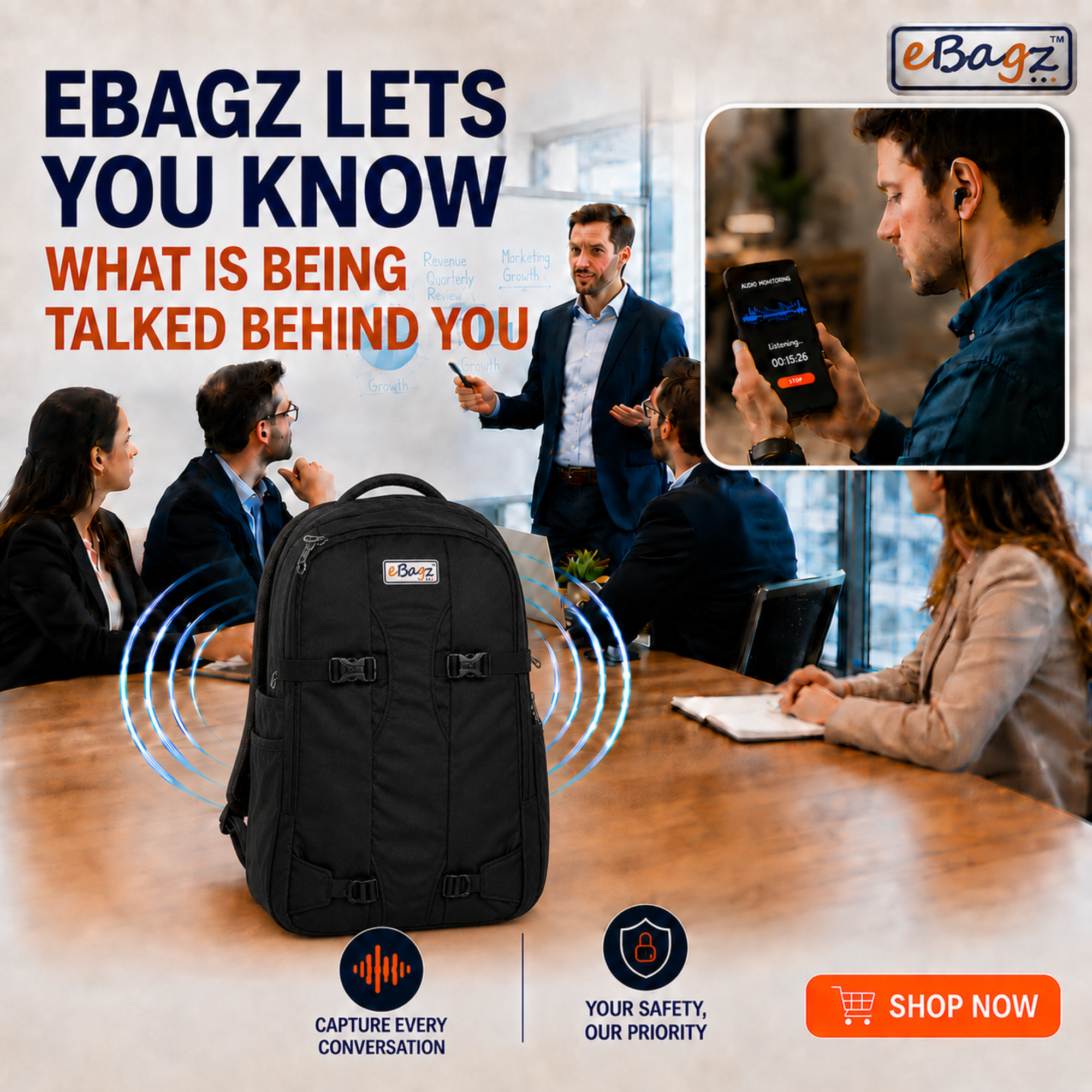 GeoConnect-V 45 Liter GPS + Voice Monitor Rucksack