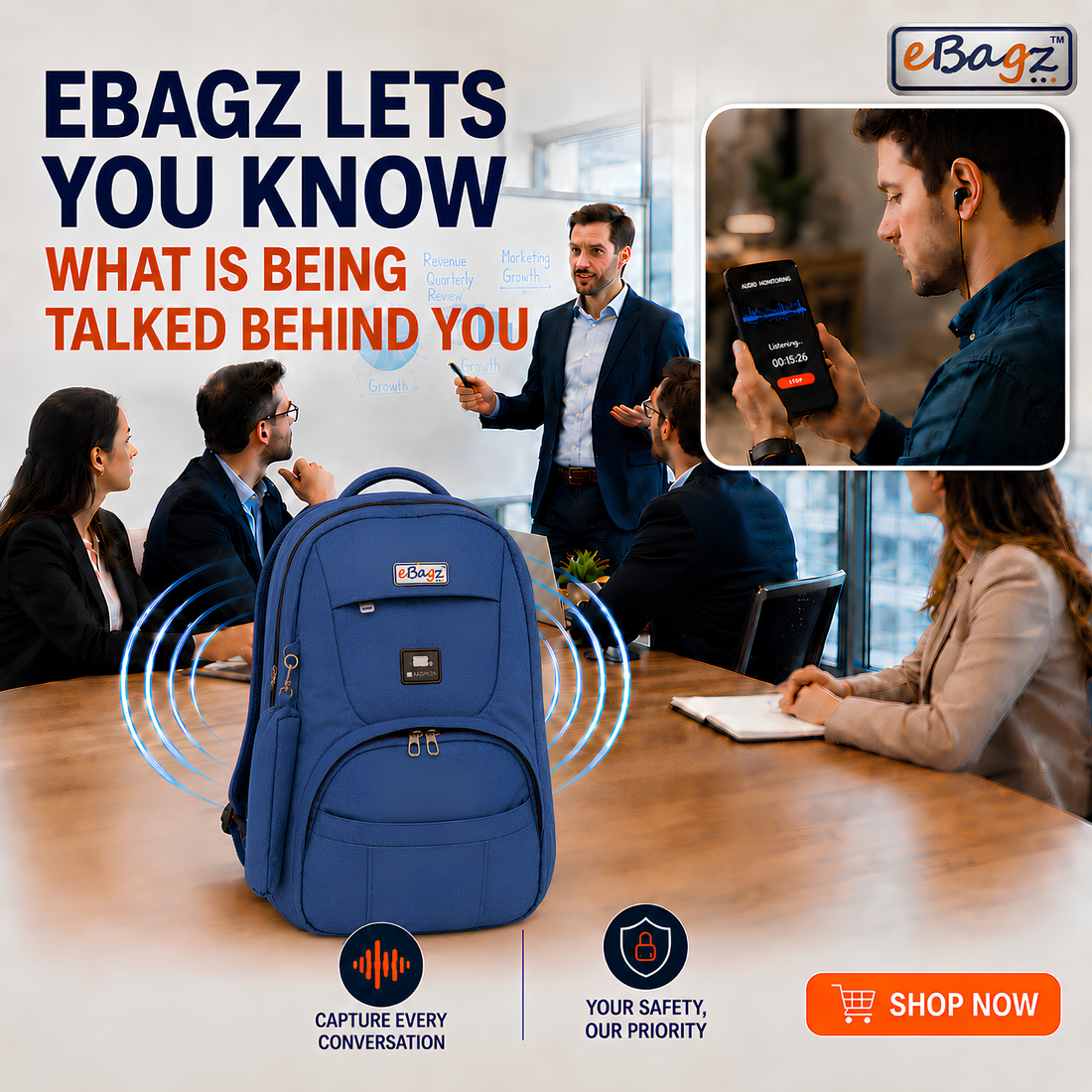 SmartBuddy-V 35 Liter GPS + Voice Monitor Backpack
