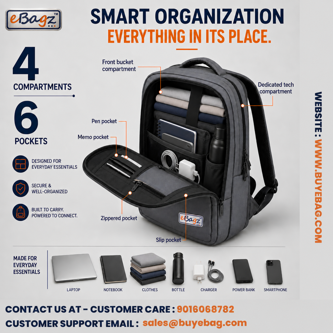 SafeMate-I 27 Liter Blue GPS Backpack