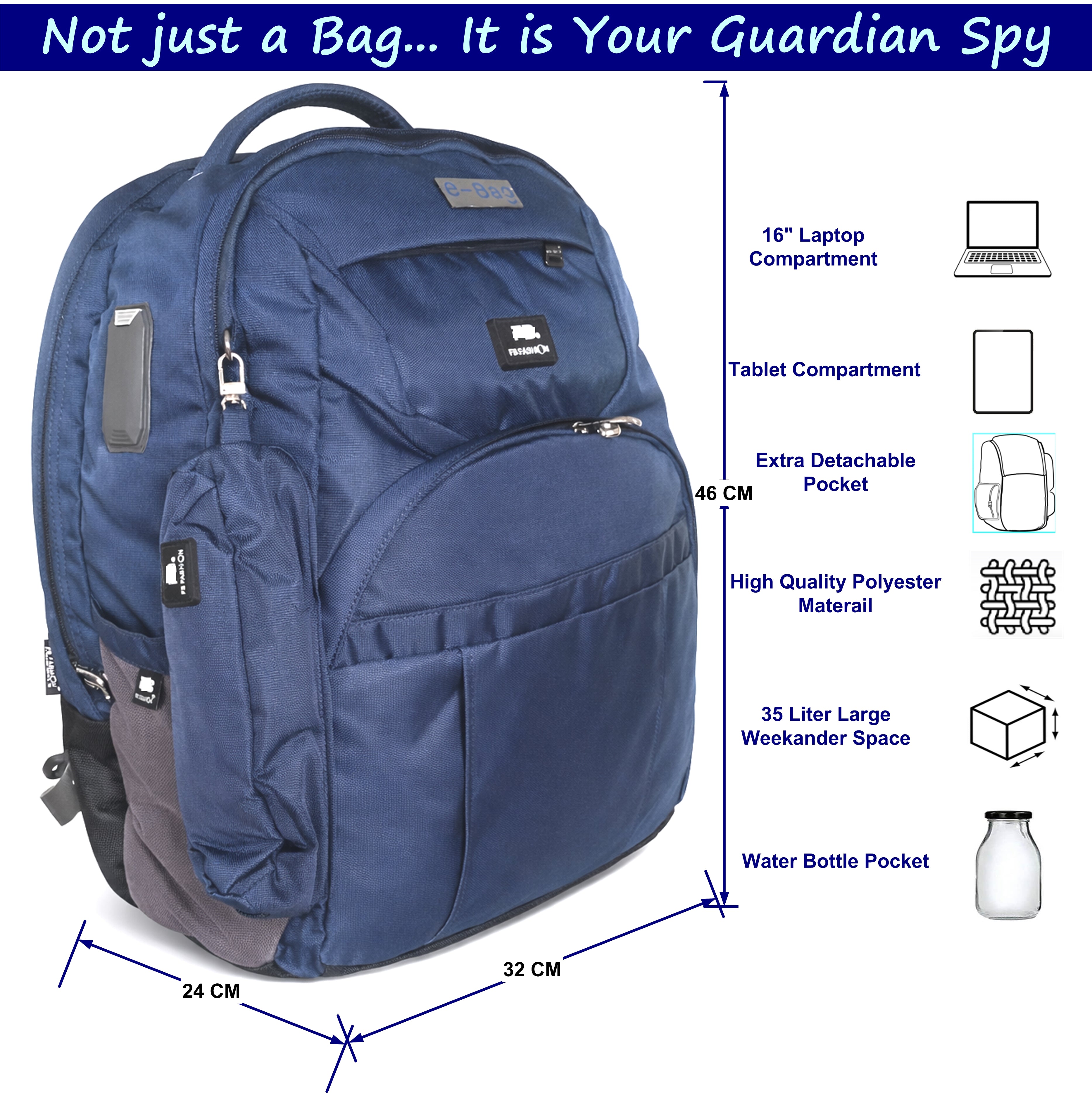 SmartBuddy-V 35 Liter GPS + Voice Monitor Backpack