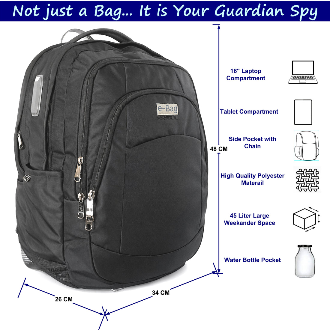 TrackMate-I 45 Liter GPS Backpack