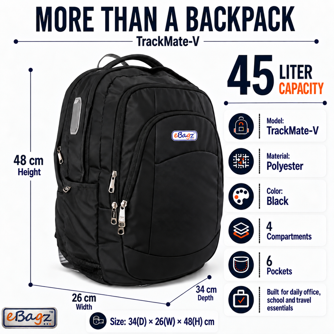 TrackMate-V 45 Liter GPS + Voice Monitor Backpack