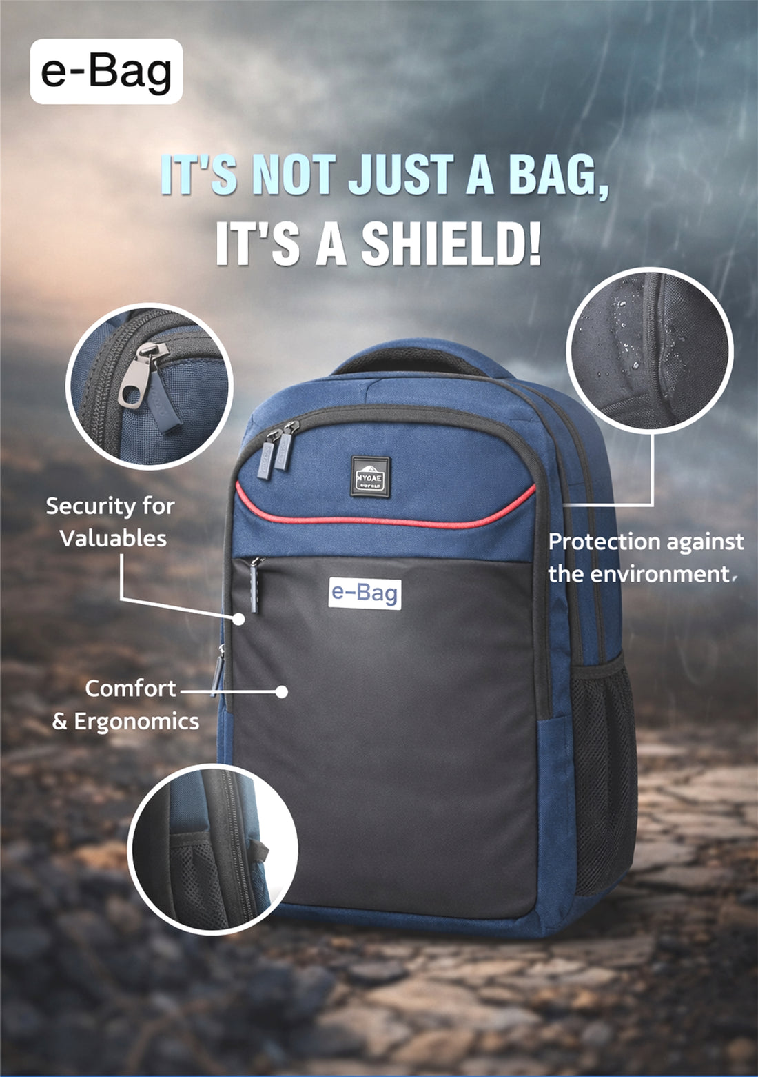 SafeMate-I 27 Liter Blue GPS Backpack