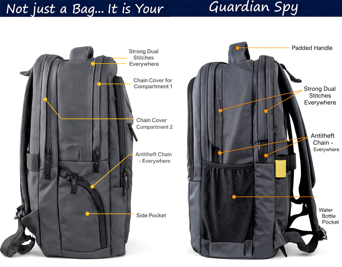 SafeMate-I 27 Liter Grey GPS Backpack
