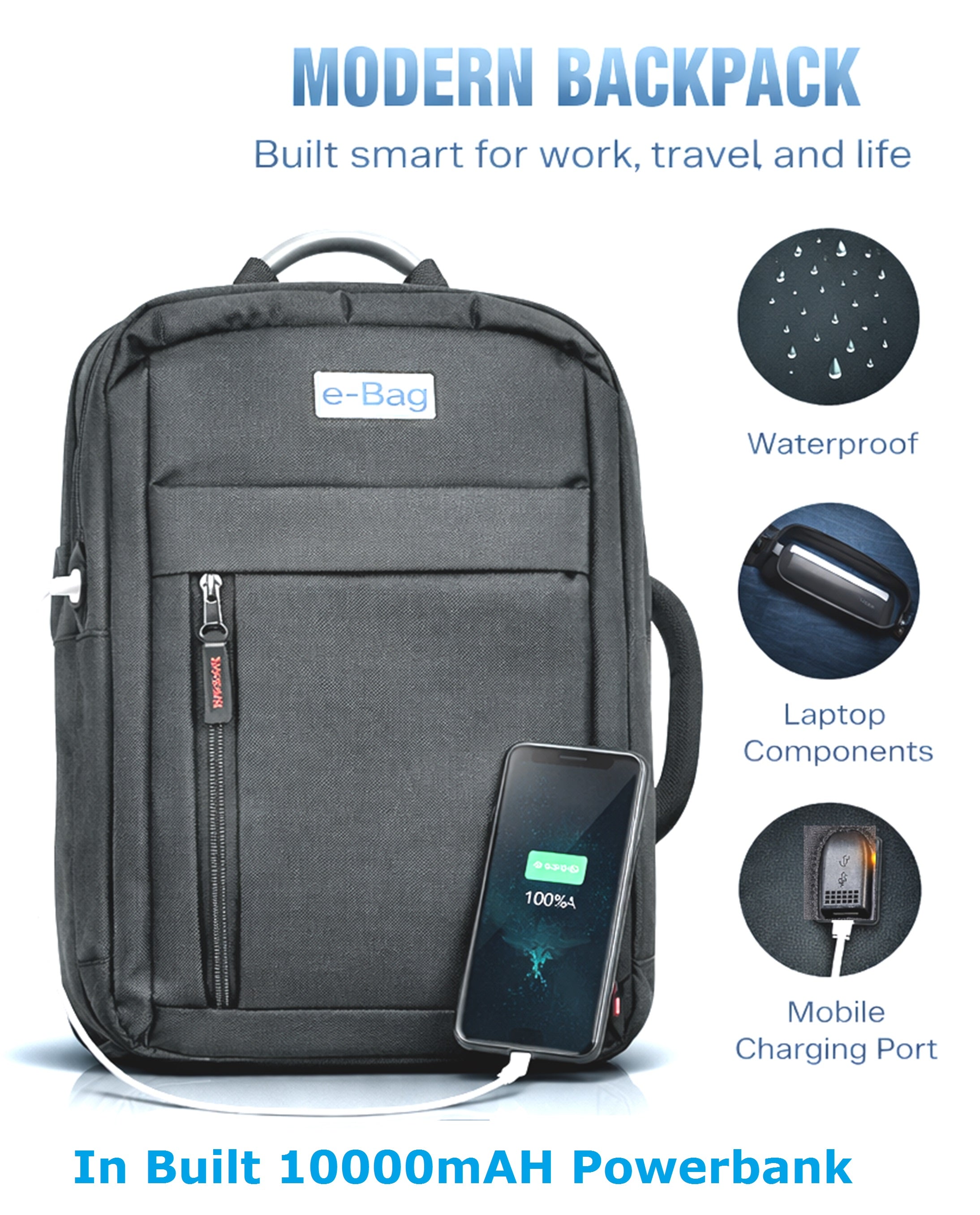 SafeCharge-V 20 Liter GPS+Voice Monitor + USB Charger Backpack